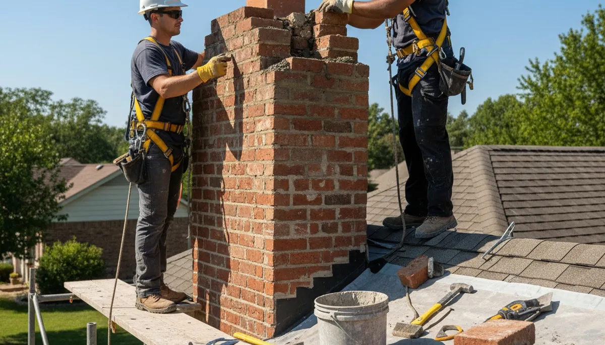 Memphis, TN chimney repair with masonry crack and mortar restoration for local homes